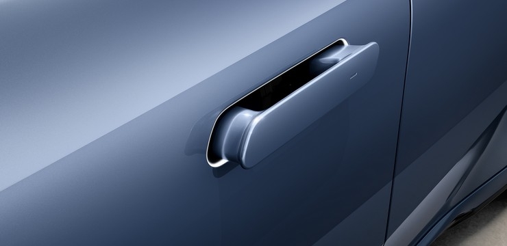 Автоматически выдвигающиеся дверные ручки.